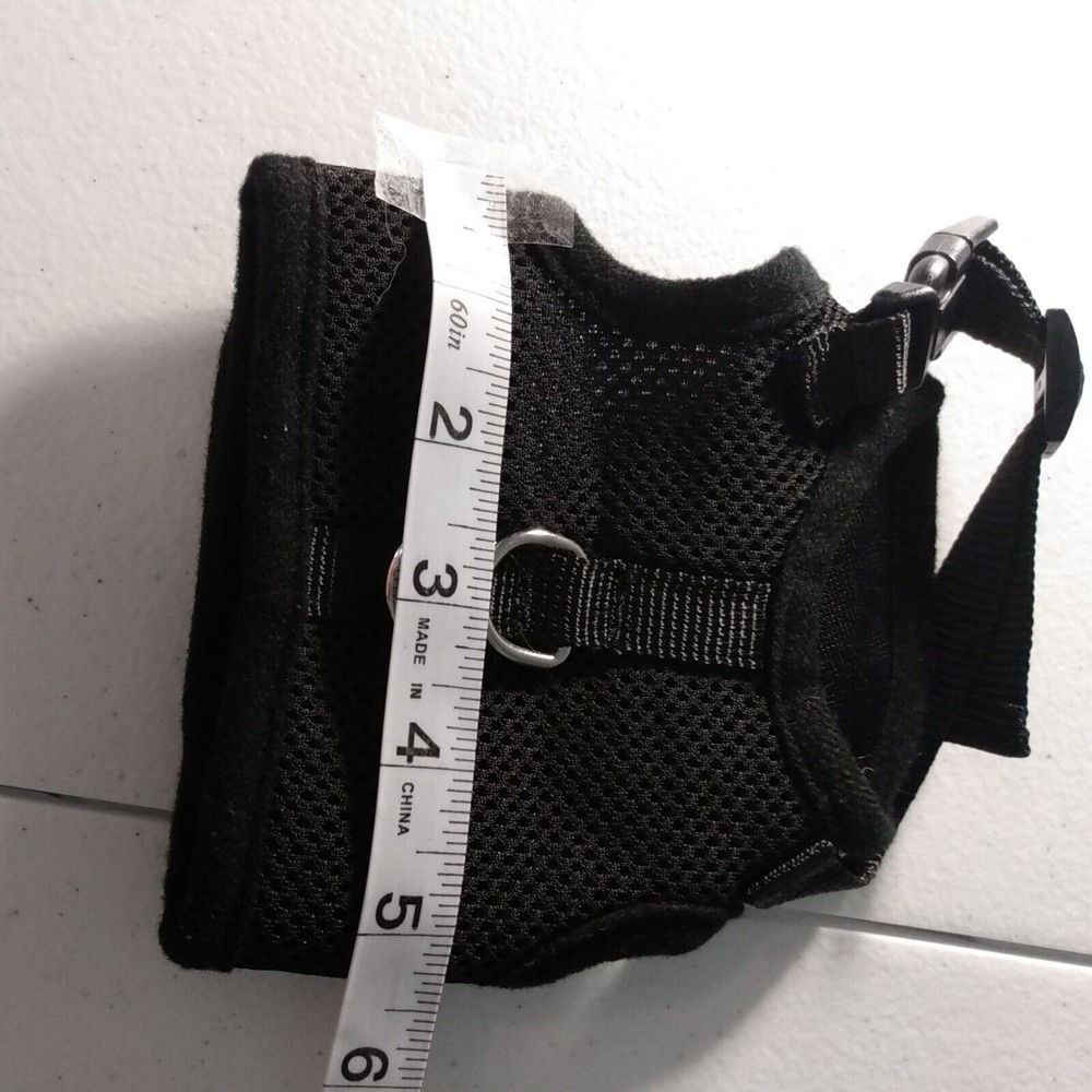 Black Comfort Mesh Adjustable Dog Cat Harness for Puppies or Kitties Size XS/S - Picture 5 of 5